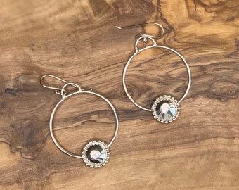 Marinha Hoops |Handmade Silver Hoops | Dangle Hoops | Silver Earrings | Bohemian | Modern Boho | Classic | Everyday Wear