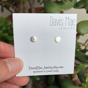 Diani Studs | Handmade Stud Sterling Silver Earrings |  Hammered Dots | Minimalist |  Bohemian | Rustic| Everyday Earrings | Recycled Silver