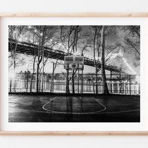New York Photography Print, Fine Art Photo, Astoria Basketball Court, Queens, NYC, New York, Black & White, Knicks