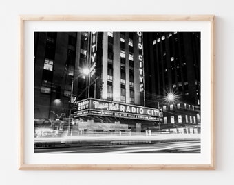 RADIO CITY • Radio City Music Hall, Black and White, Manhattan, NYC, New York | Fine Art Poster, Photo Print