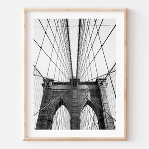 New York Photography Print, Fine Art Photo, Minimal, New York Wall Decor, Black & White, Brooklyn Bridge, NYC, New York City