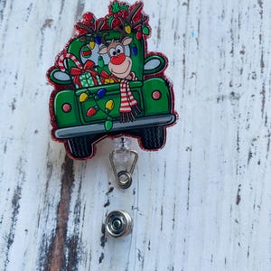 Christmas truck badge reel