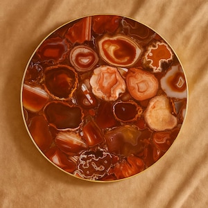 Red Agate Lazy Susan Turntable - Stone Lazy Susan - Serving Tray - Table Centerpiece - Housewarming Gift - Personalized