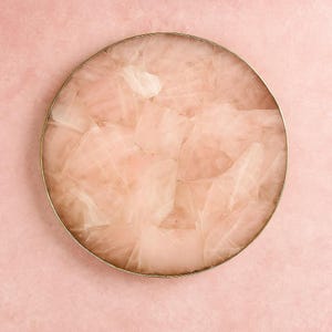 Rose Quartz Agate Lazy Susan Turntable Stone, Personalized Lazy Susan for Home Decor ,Table Decore & bathroom , Anniversary Gift