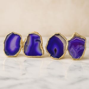 Purple Agate Napkin Ring ~ Personalized Wedding Napkin Rings ~ Custom Napkin Table Setting Decor