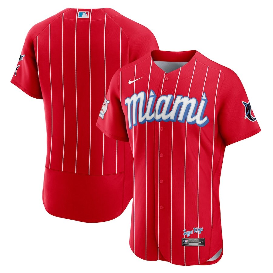 Men's Miami Marlins Red 2021 City Connect Jersey Etsy