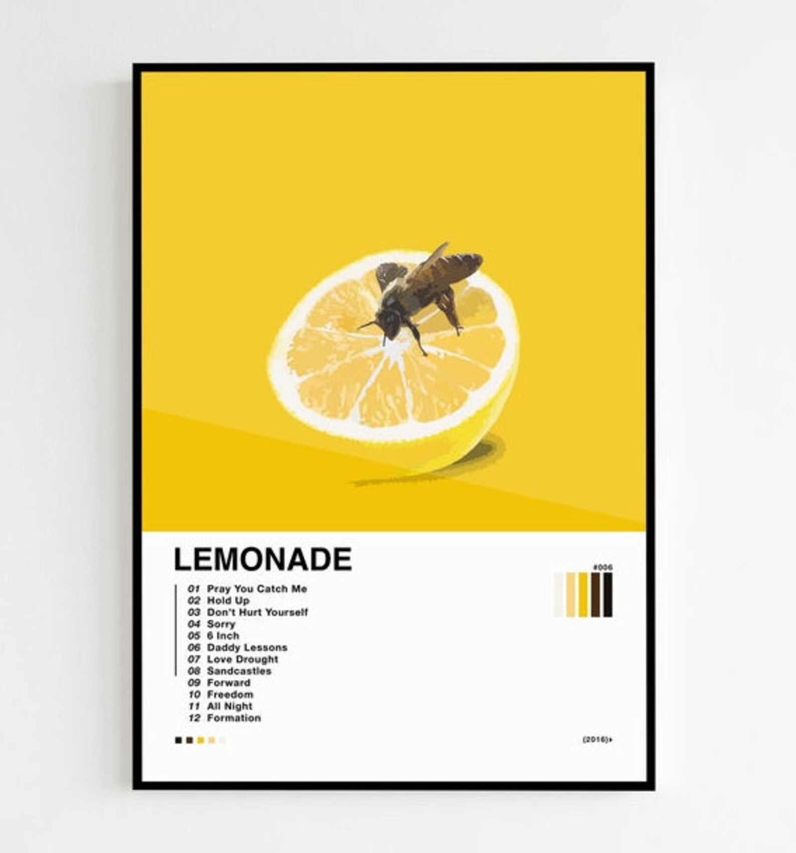 Beyonce Lemonade Album Tracklist Poster Etsy