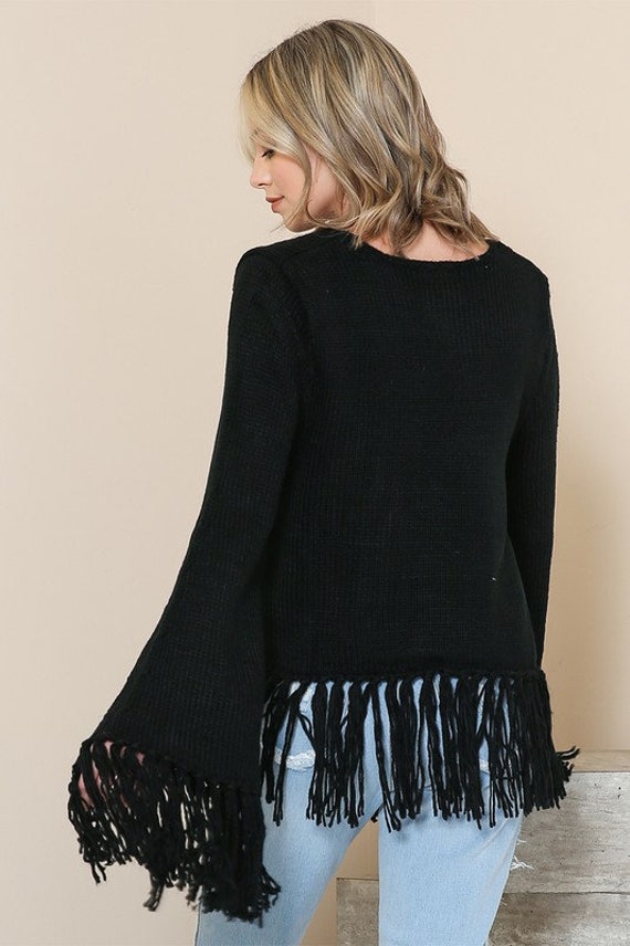 Fringe Bottom Knit Sweater
