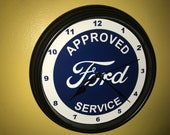 Ford FoMoCo AppService Motors Auto Mechanic Garage Bar Advertising Man Cave Wall Clock Sign