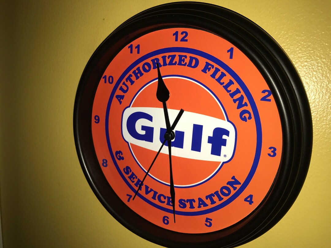 Gulf Oil Gas Authfilling Service Station Garage Bar Advertising Wall ...