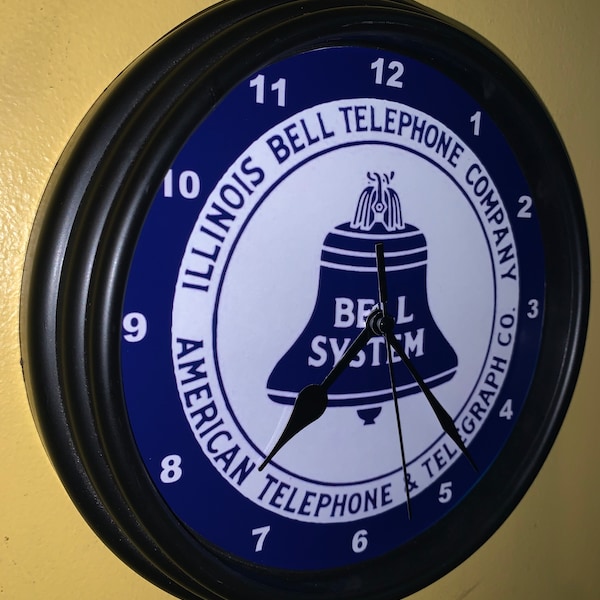 Illinois Bell Telephone System Operator Bar Advertising Wall Clock Sign