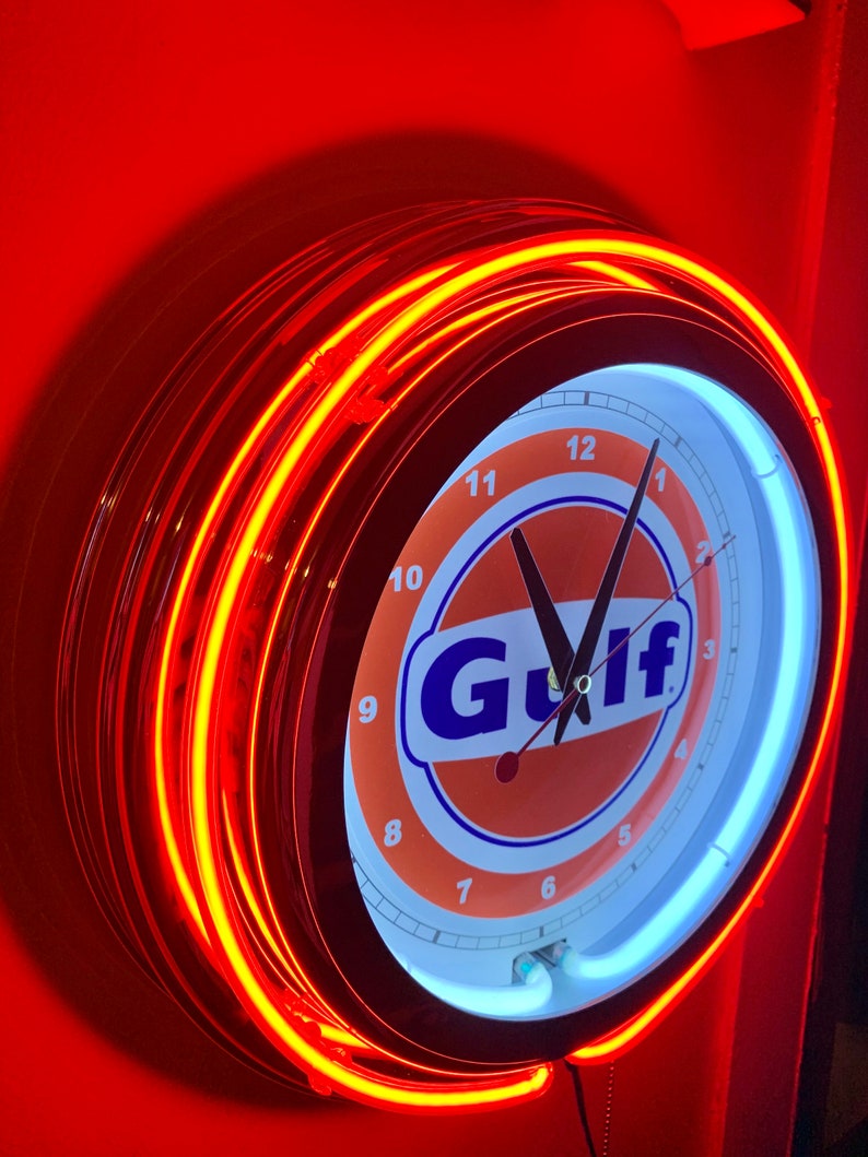 Gulf Oil Gas Service Station Garage Bar Advertising Man Cave ORANGE ...