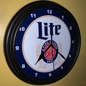 Miller Lite Beer Bar Advertising Wall Clock Sign