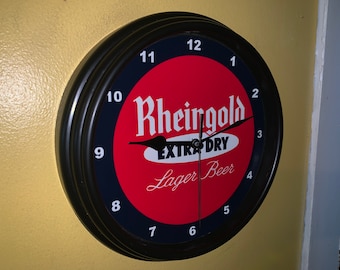 Rheingold Beer Bar Tavern Advertising Wall Clock Sign