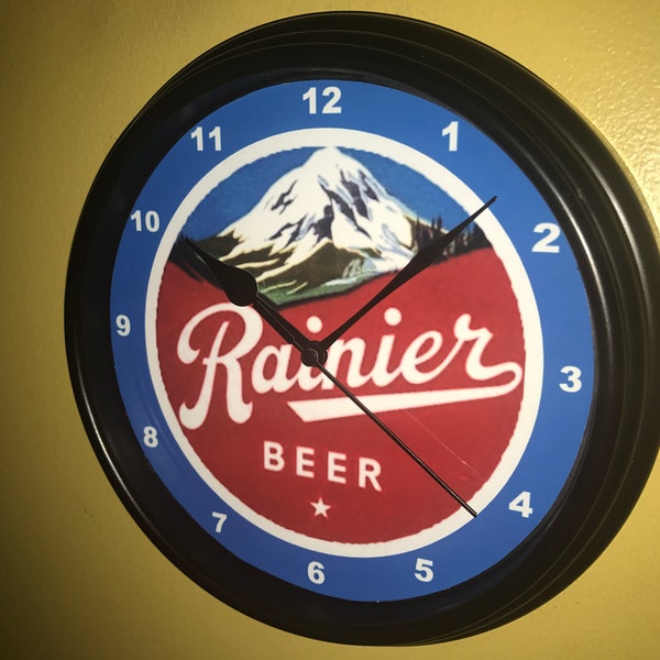 Rainier Washington Seattle Beer Bar Advertising Wall Clock Sign