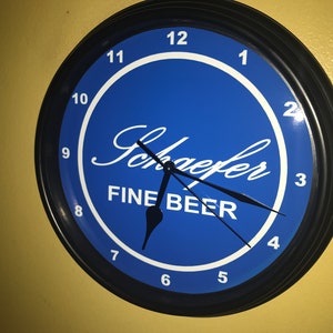 Schaefer Beer Bar Advertising Man Cave Wall Clock Sign