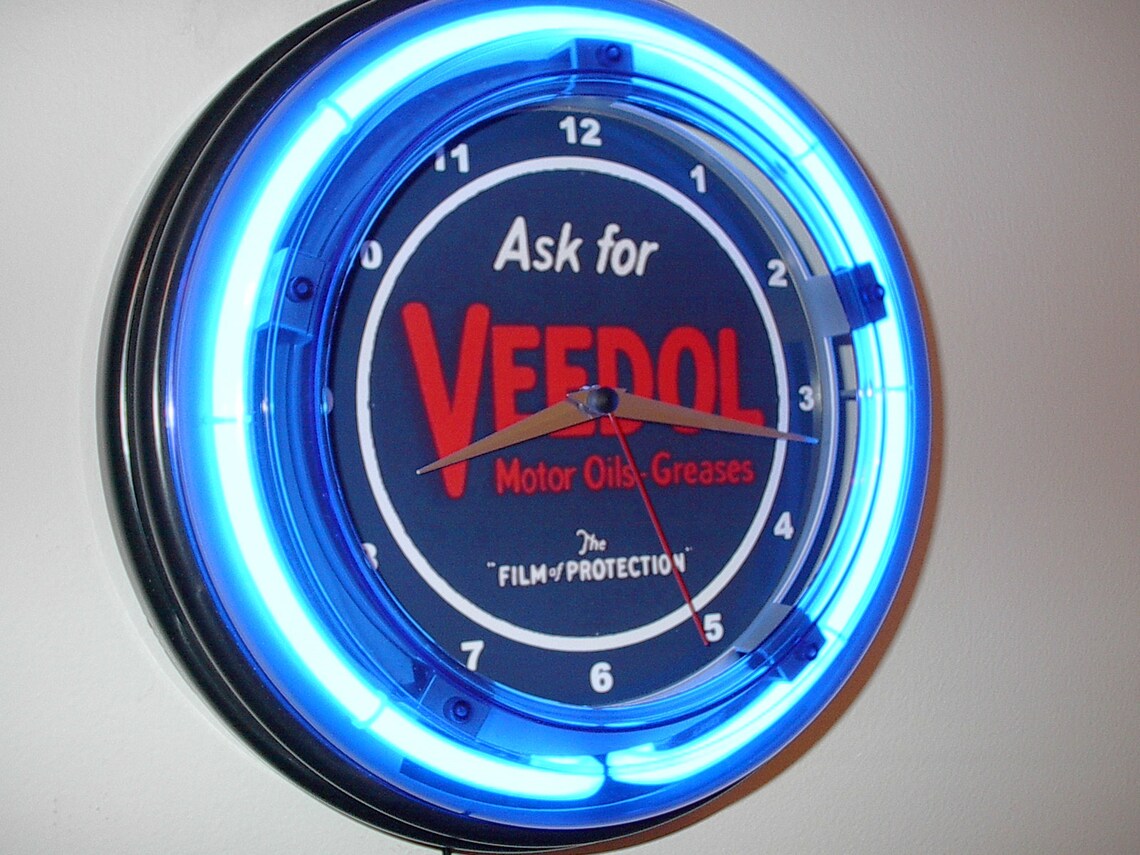 Veedol Oil Gas Service Station Garage Bar Advertising Man Cave Blue ...