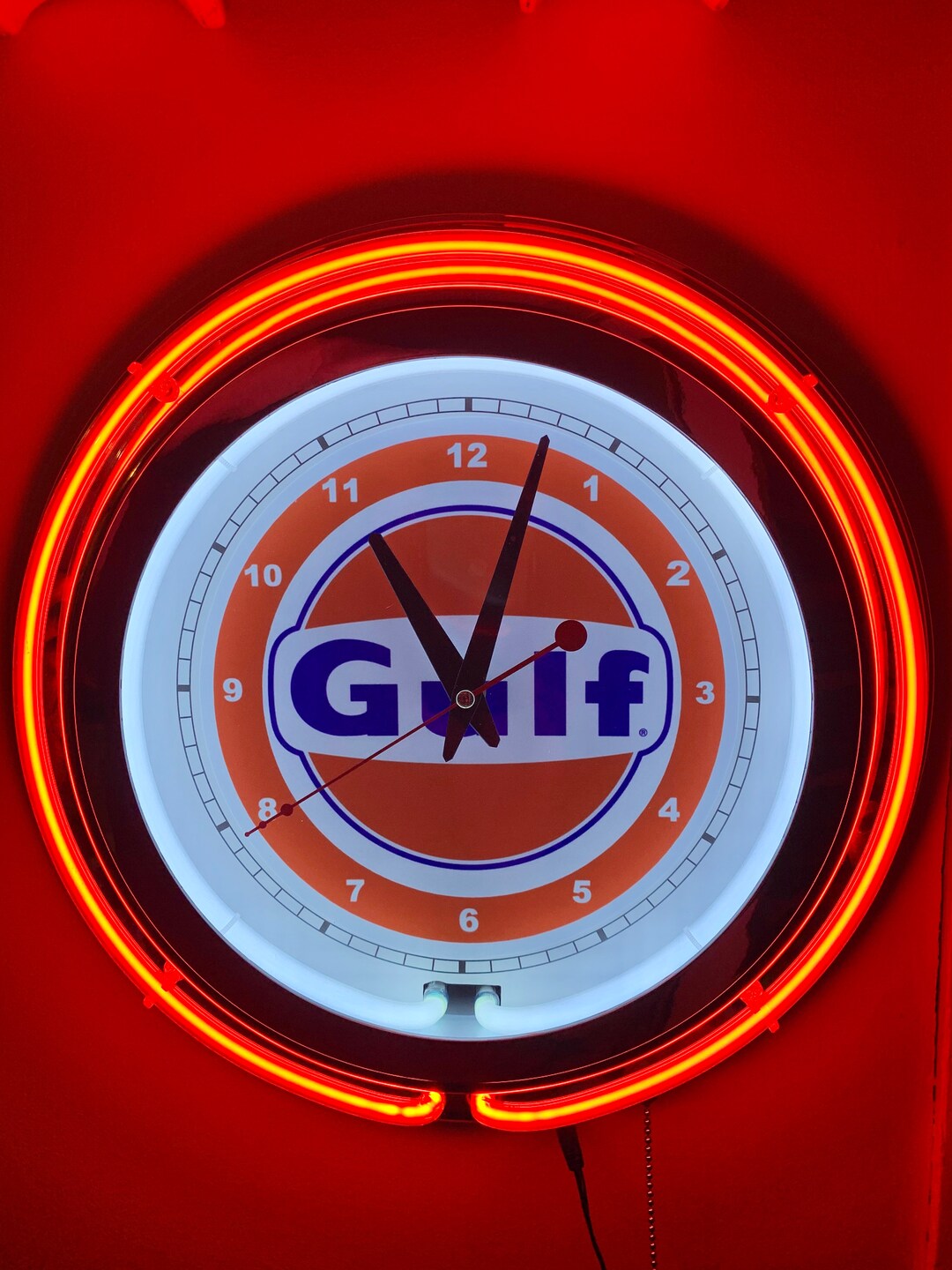 Gulf Oil Gas Service Station Garage Bar Advertising Man Cave ORANGE ...