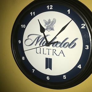 Michelob Ultra Beer Bar Panneau d’horloge mural publicitaire