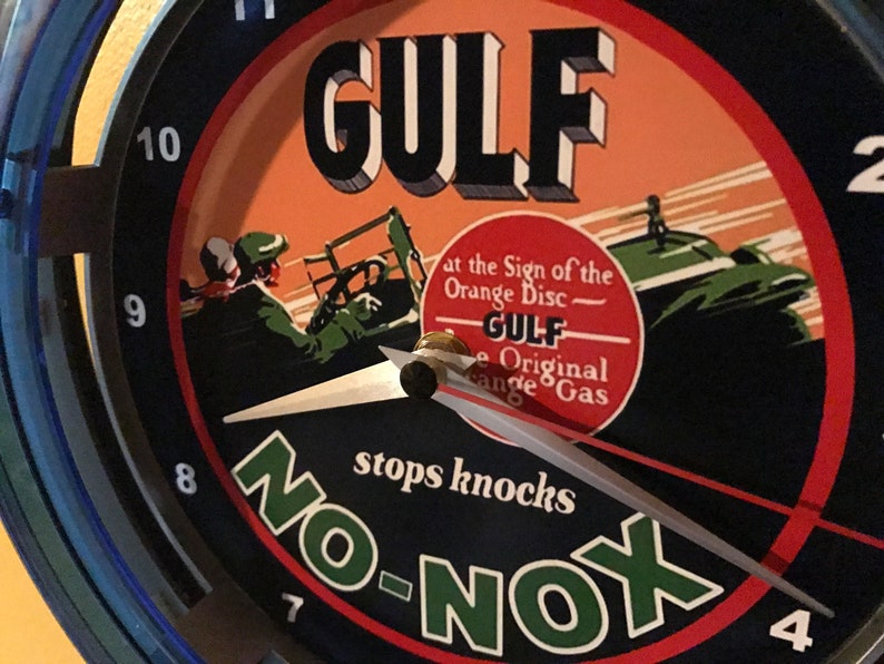 Gulf No Nox Oil Gas Service Station Garage Bar Advertising Man Cave ...