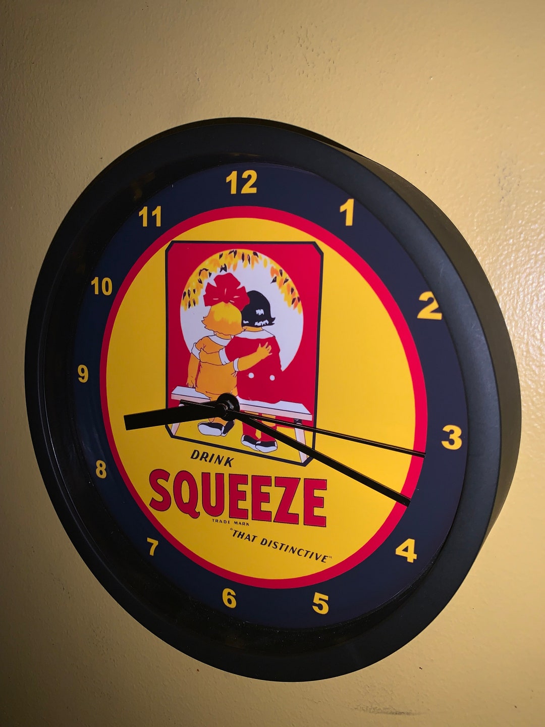 Squeeze Cola Soda Fountain Diner Kitchen Bar Advertising Wall Clock