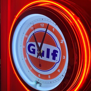 Gulf Oil Gas Service Station Garage Bar Advertising Man Cave ORANGE ...