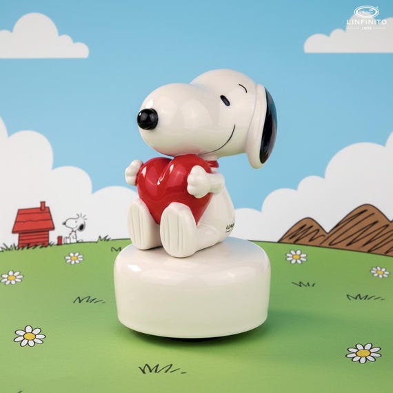 Snoopy With a Heart on a Music Box - Etsy