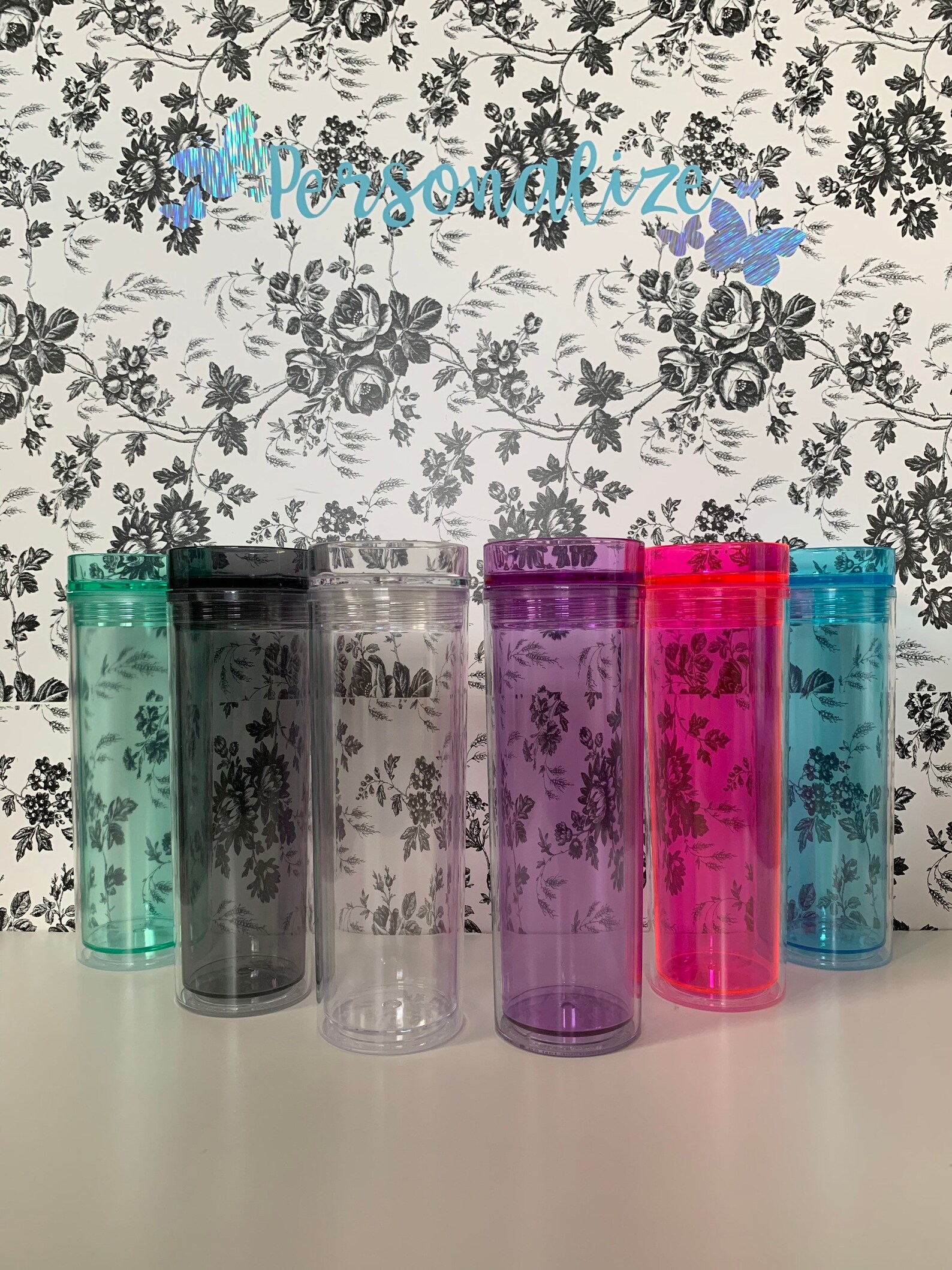 Personalized Acrylic Tumblers with Straws Etsy