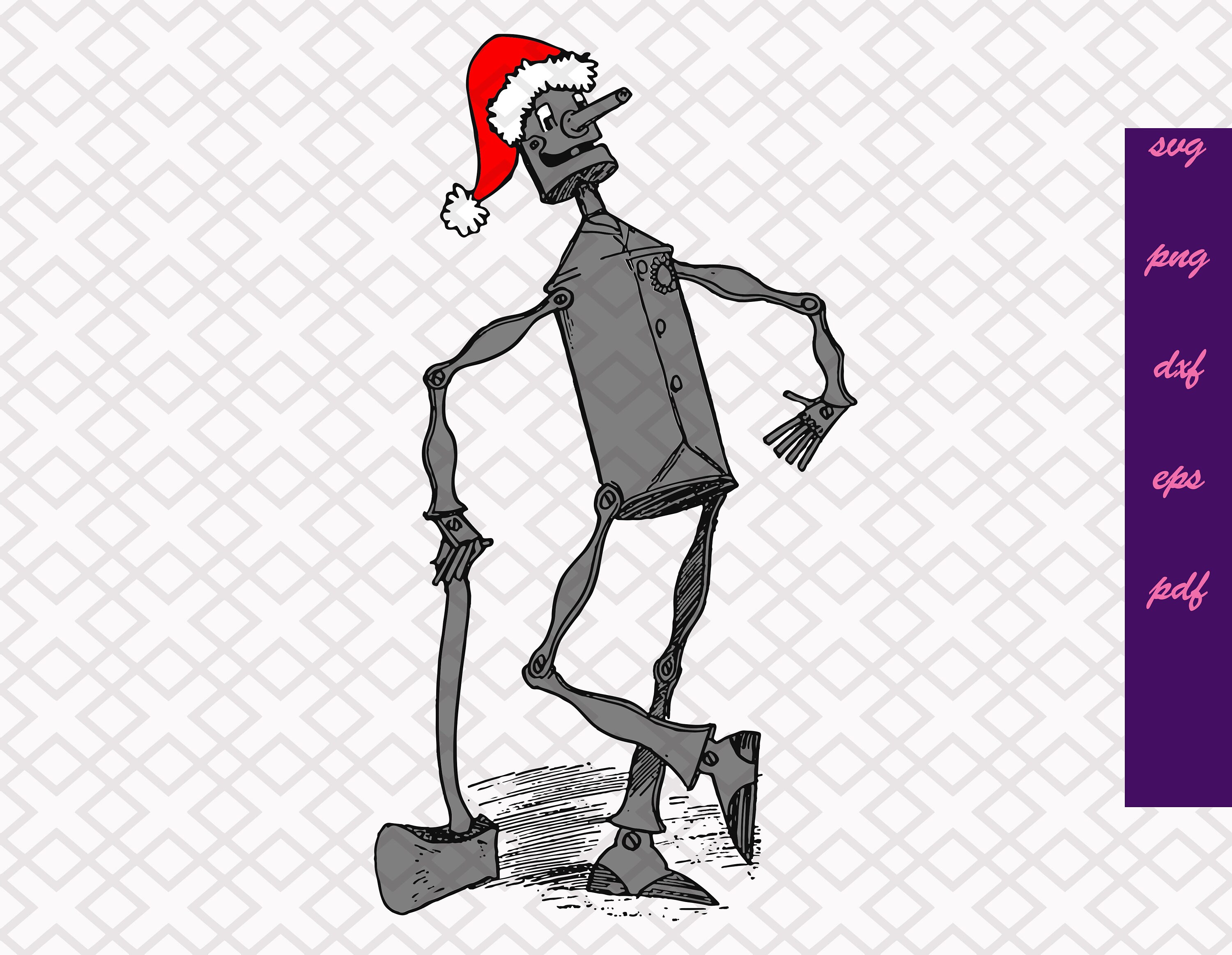 Download Santa Hat Tin Man Christmas Svg vintage Wizard of OZ | Etsy