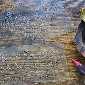 Polynesian Reusable Stencil Pua Pattern DIY Cakes Tribal Painting Fake ...