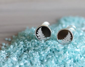 Fern, Palapalai, Koru Frond, Leaf Set of Two - Gold or Silver Mirror, Metal, Hair Screw, Spiral, Corkscrew Hair Pin, Hair Accessory