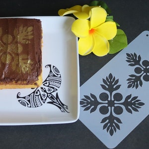 Estêncil de colcha de fruta-pão polinésia Monstera ou Ulu, padrão grande, reutilizável, faça você mesmo, pintura de bolos, tatuagens falsas, cartões, papel de embrulho, estêncil de bolo