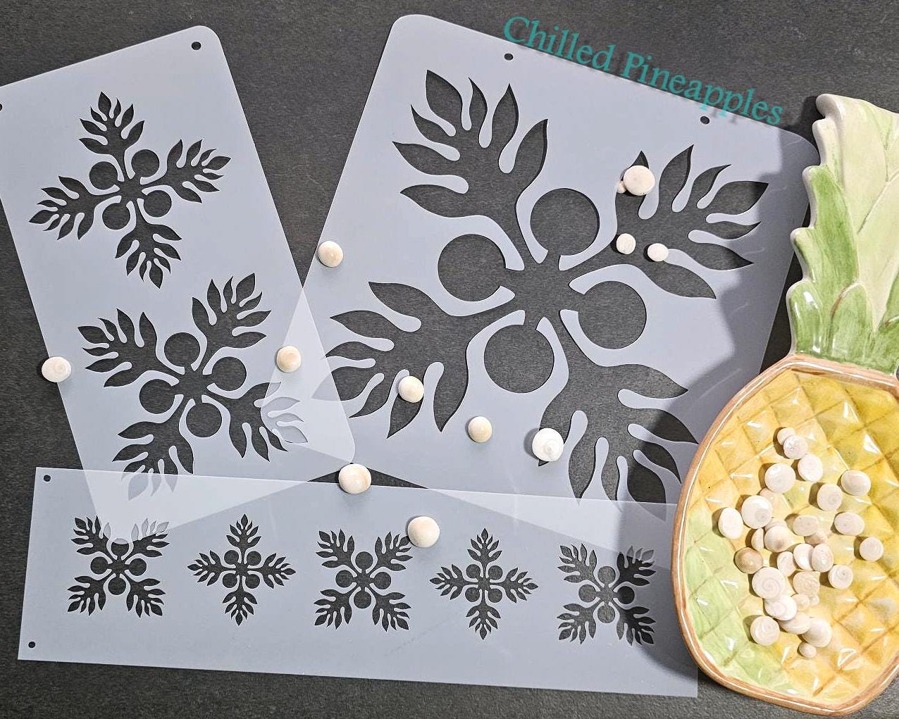 Kukui V1 (R1)- Hawaiian Quilt Pattern Reusable Stencils - DIY Cake ...