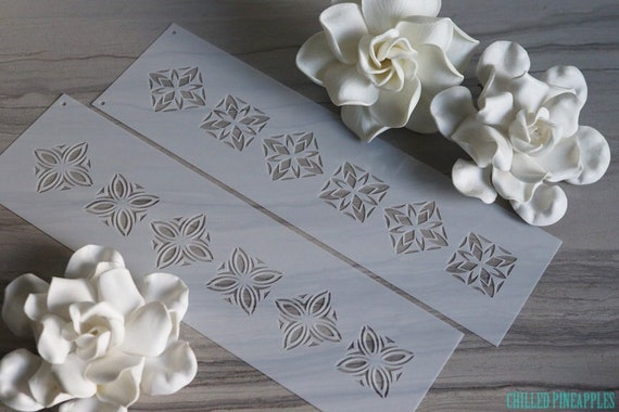 Polynesian Pua Flower Tapa Stencils Sm Pattern - Cake Stencils Baking Supplies Cookies Fake Tattoos Cards Wrapping Paper Island Decoration