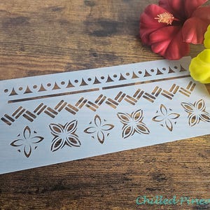 Polynesian Reusable Stencil Pua Pattern DIY Cakes Tribal Painting Fake ...
