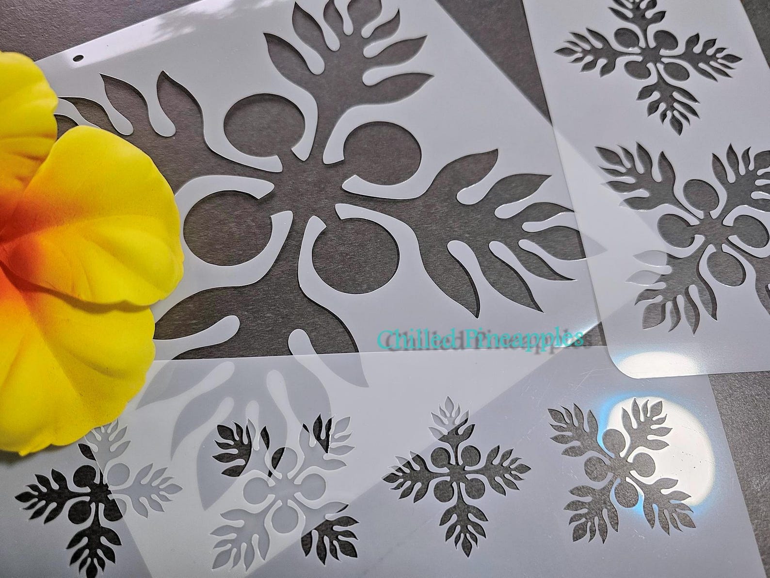 Kukui V1 (R1)- Hawaiian Quilt Pattern Reusable Stencils - DIY Cake ...
