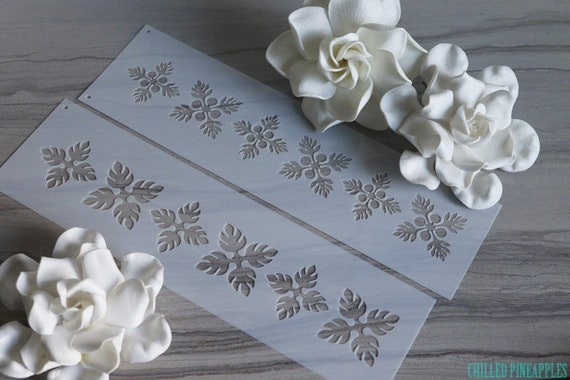 Polynesian Monstera or Ulu Stencils Sm Pattern - Cakes Stencils Baking Supplies Cake Decoration Painting Fake Tattoos Cards Wrapping Paper