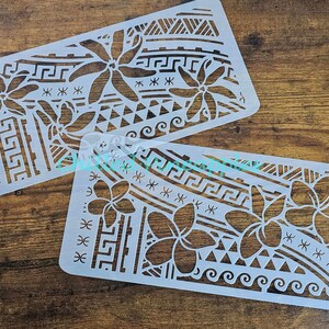 Polynesian Tribal Pua wiederverwendbare Schablone Blumen Muster DIY Kuchen Malerei Karten Geschenkpapier Dekoration Interior Design Hochzeit Geburtstag