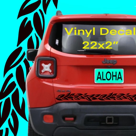 Maile Leaf Lei Hawaiian Samoan 'Ula Fala Lei Polynesian Necklace Decal Outdoor Vinyl Sticker Bumper Sticker Vehicle Auto Wall Sign Making