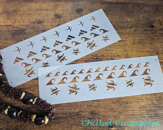 Polynesian Tribal Bands Stencil Pattern - DIY Cakes, Painting, Fake Tattoos, Cards Wrapping Paper Decoration