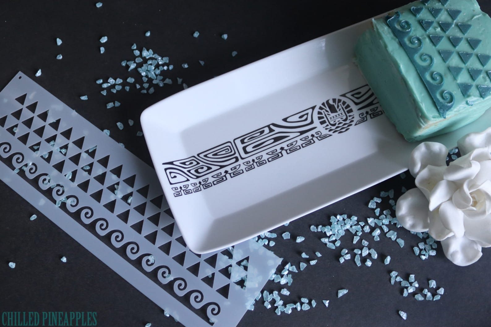 Polynesian Tribal Pua Reusable Stencil Flowers Pattern DIY Cakes ...