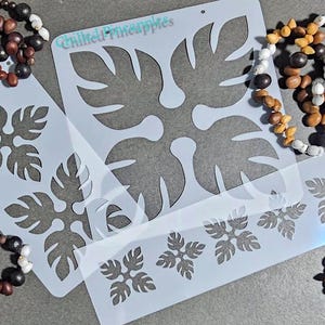 Feuille de Monstera (R4) - Pochoirs réutilisables à motif de courtepointe hawaïenne - Fournitures pour décoration de gâteaux, pâtisserie, peinture, bricolage