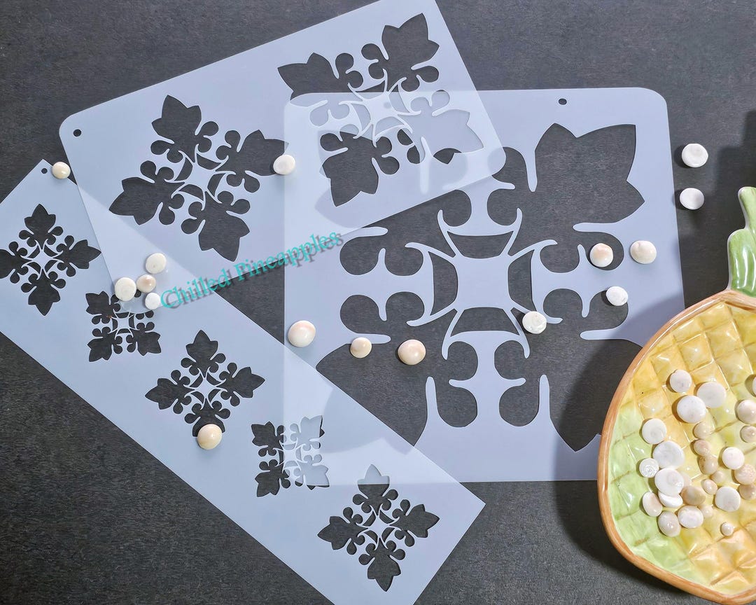 Kukui V2 (R1) - Hawaiian Quilt Pattern Reusable Stencils - DIY Cake ...