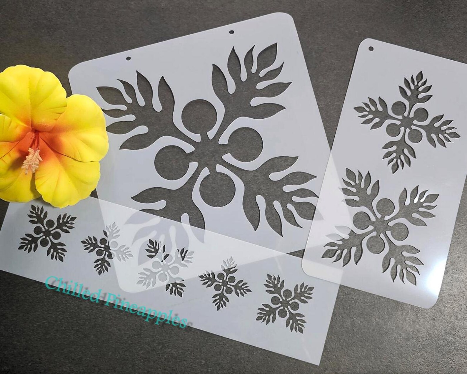 Kukui V1 (R1)- Hawaiian Quilt Pattern Reusable Stencils - DIY Cake ...