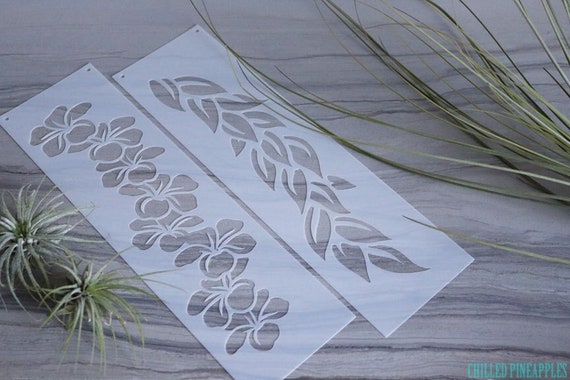 Polynesian Plumeria Lei or Maile Lei, Stencil Pattern - DIY Cakes, Painting, Fake Tattoos, Cards, Wrapping Paper etc.