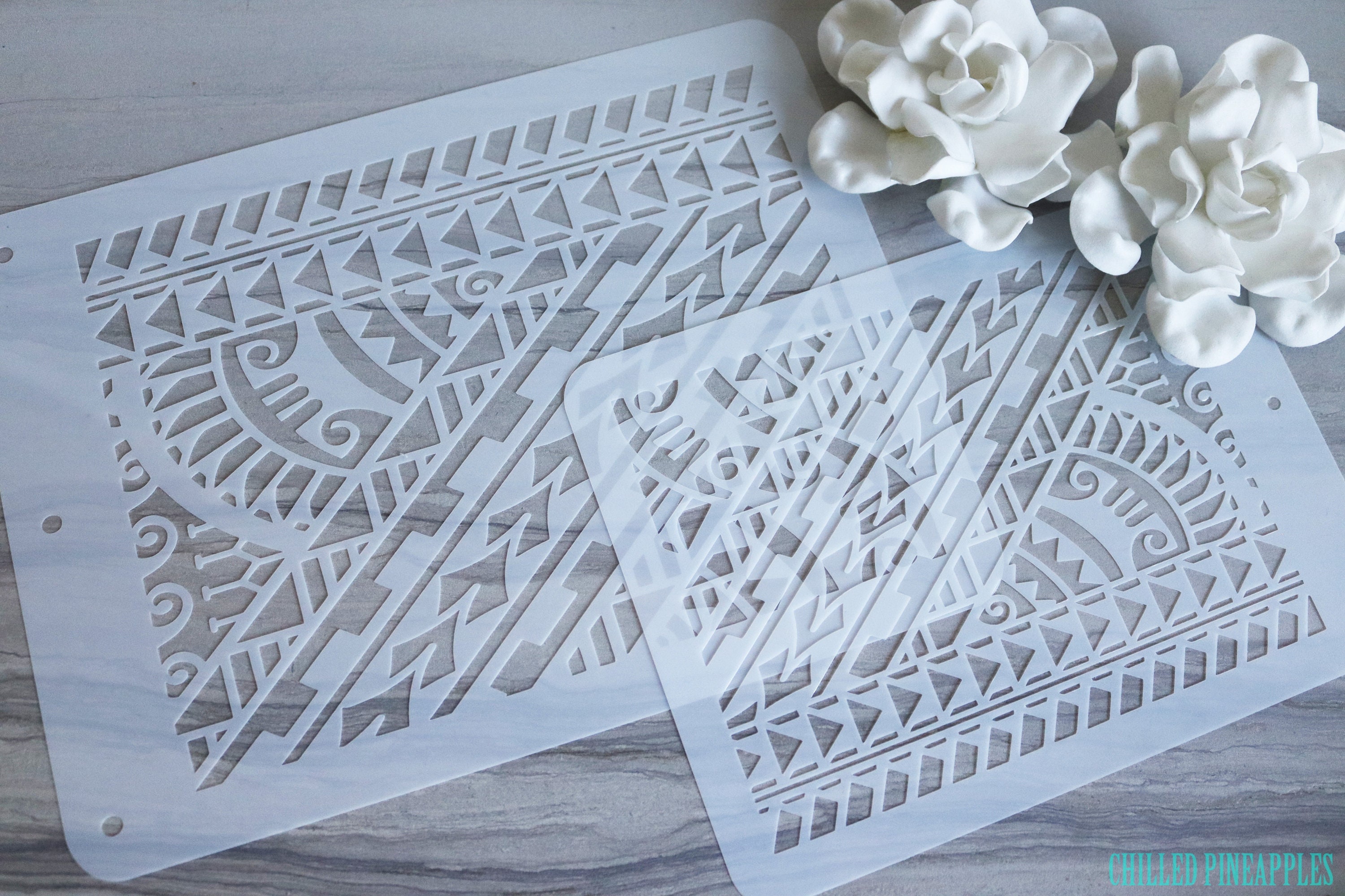 Floral pattern stencil for printing, Cricut and cutting machines