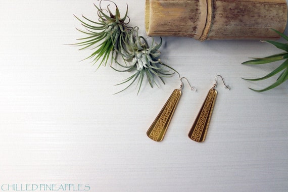 Tapa Pua Tribal Mirror Acrylic Earrings
