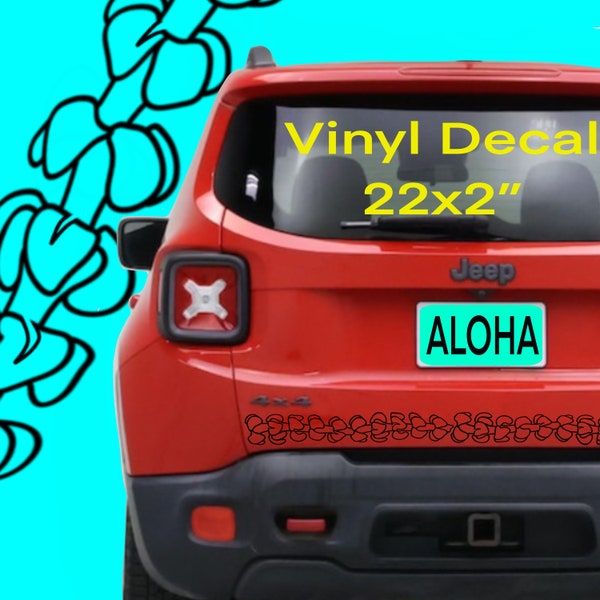 Puakenikeni Flower Lei Hawaiian Flower Lei Polynesian Lei Flowers Decal Outdoor Vinyl Sticker Bumper Sticker Vehicle Auto Wall Sign Making