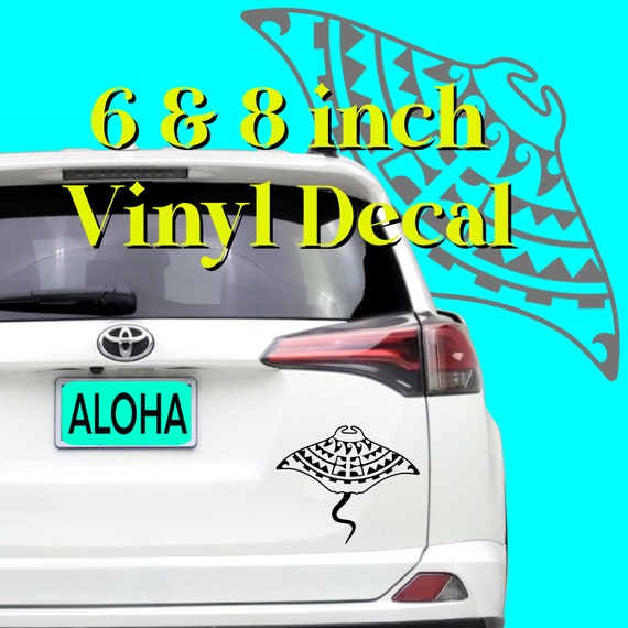 Manta Ray Decal Polynesian Sticker Hawaiian Hāhālua Vinyl Bumper Sticker Hahalua Decal for Vehicle Auto Window Cling Polynesian Tribal