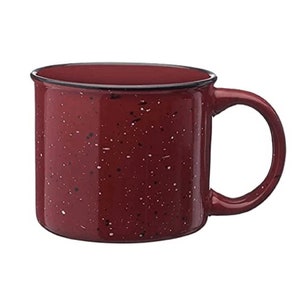 Custom Campfire Mug, Personalized Coffee Mug, Customized Mug, Design Your Own Mug, 15 Ounce Mug, Several Colors Maroon